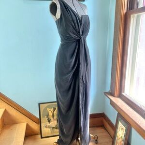 zimmermann one shoulder silk dress One-shoulder asymmetric cotton dress - light blue